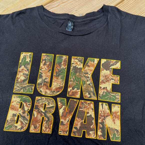 Luke Bryan Camo Lettering Deer Logo [Large] Concert Tour T-Shirt Stag Head - Picture 3 of 4